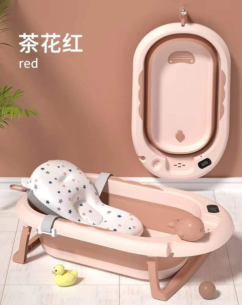 Bañera Plegable con Termómetro Digital + Cojin Bañera Secado Rápido 🛁