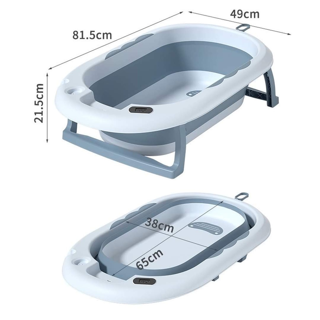 Bañera Plegable con Termómetro Digital + Cojin Bañera Secado Rápido 🛁