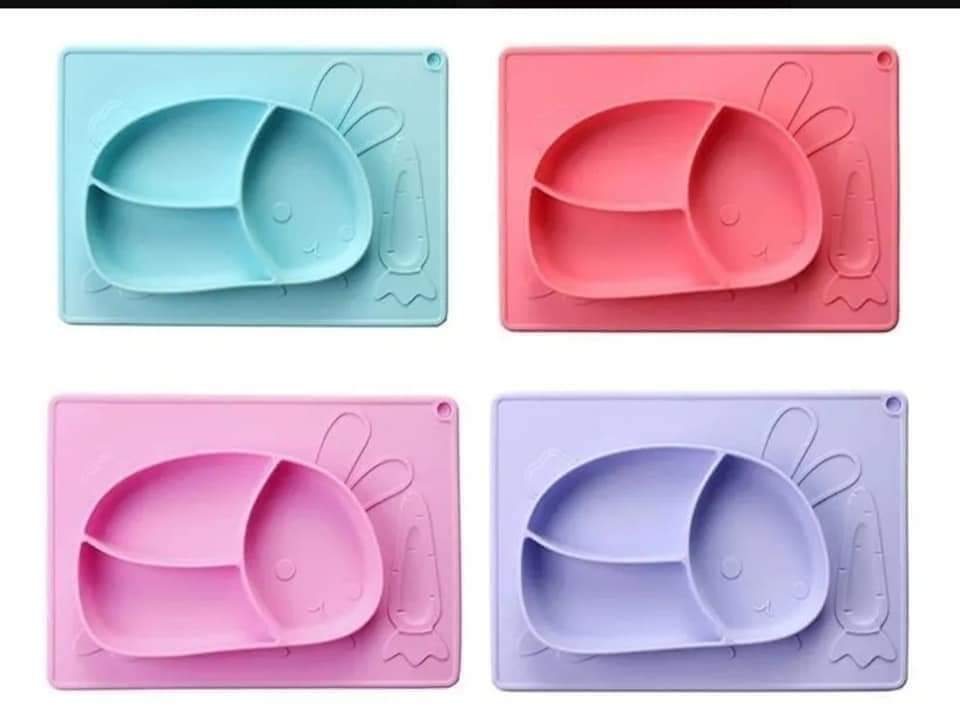 Plato Silicona para bebés en forma de Conejo