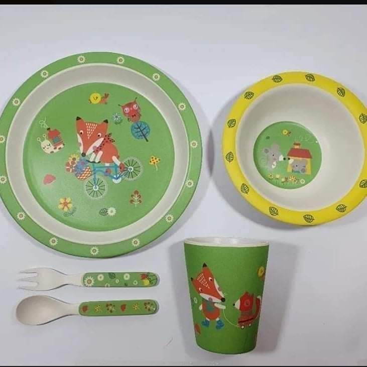 Set Platos Fibra Bambú
