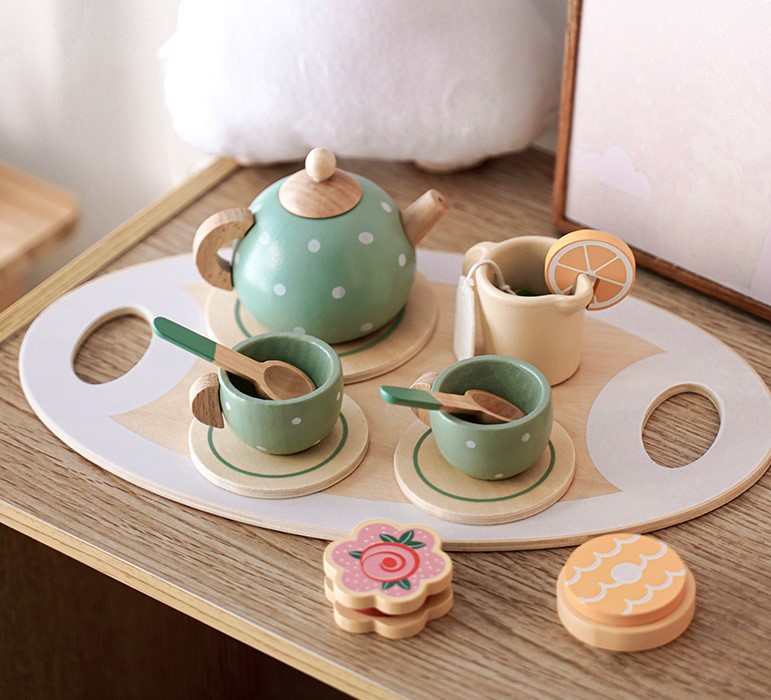 Juego set Tazas y Té Madera 15 pcs