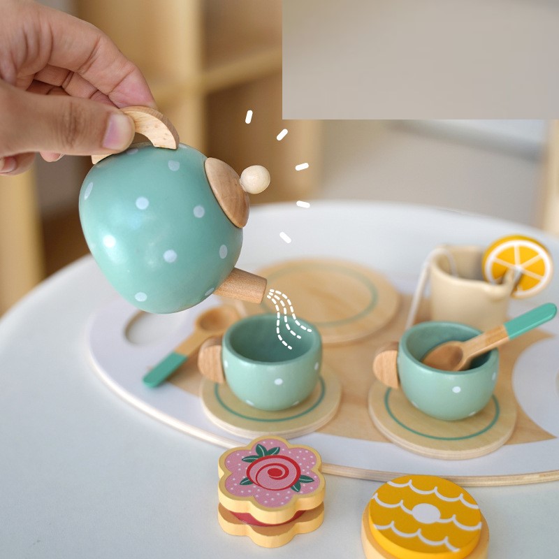 Juego set Tazas y Té Madera 15 pcs