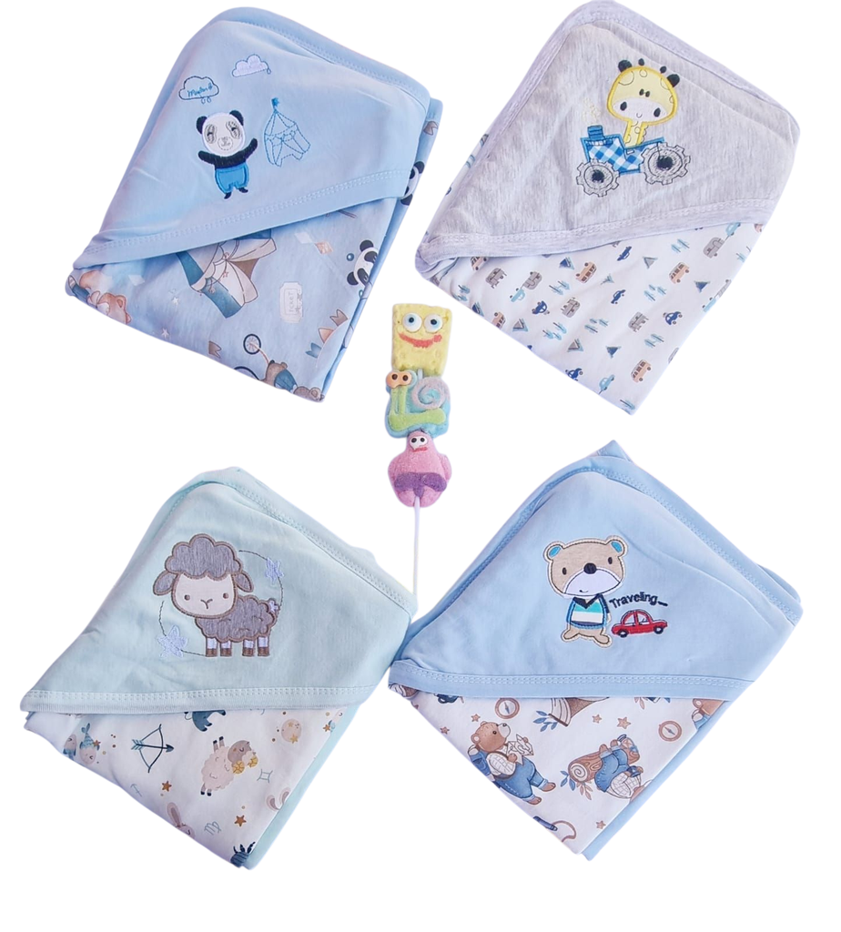 Manta Algodón doble capa con capucha