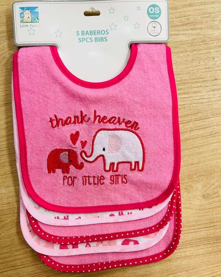 Set de 5 baberos Impermeables Bebé