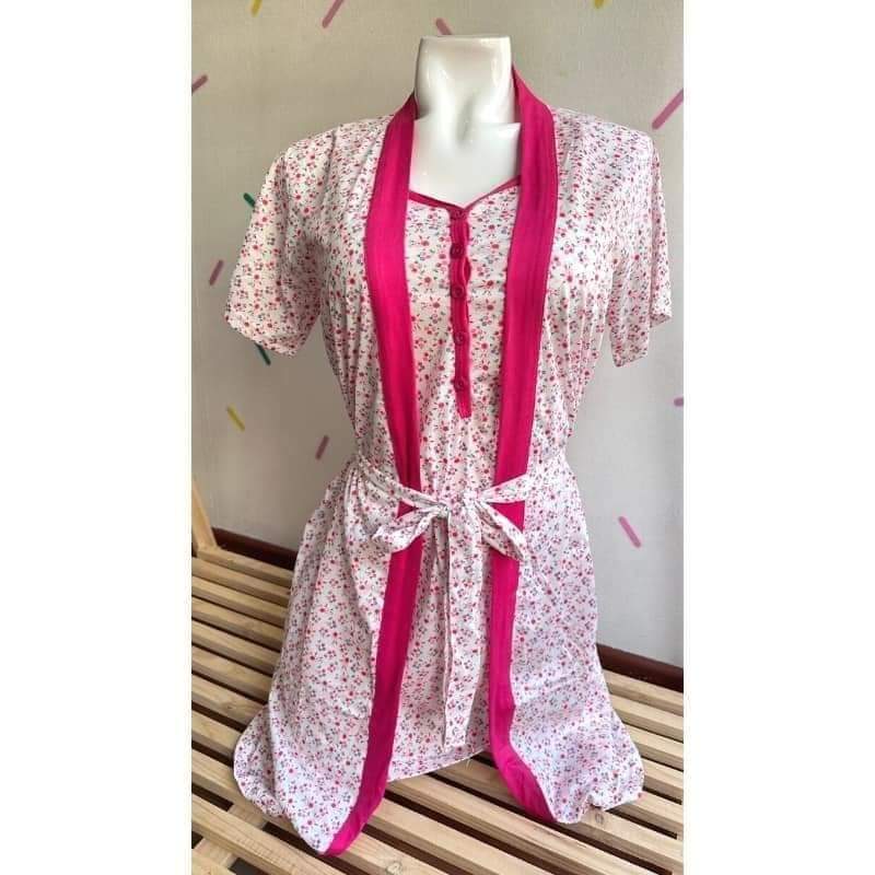 Conjunto Bata+ Camisa Maternal Flores