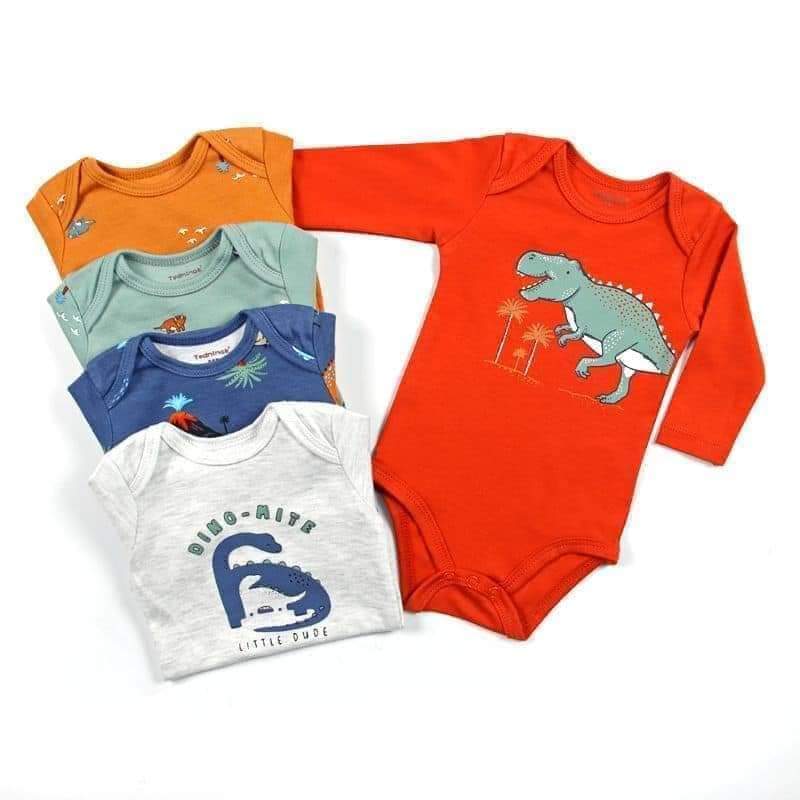 Set 5 Bodys Manga Larga Dinosaurio