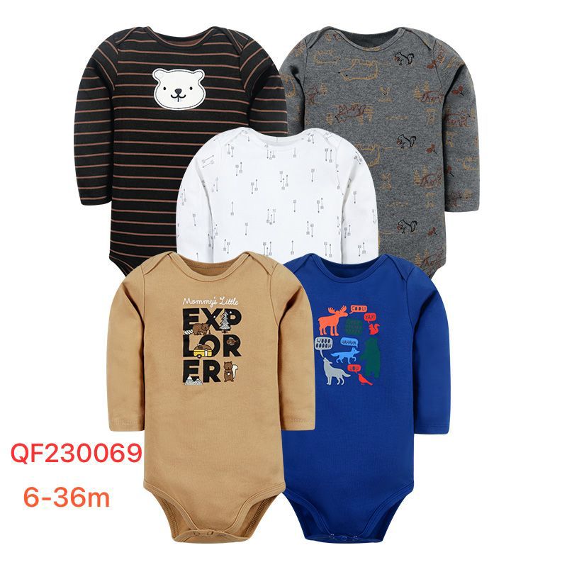 Set 5 Bodys Manga Larga Castor