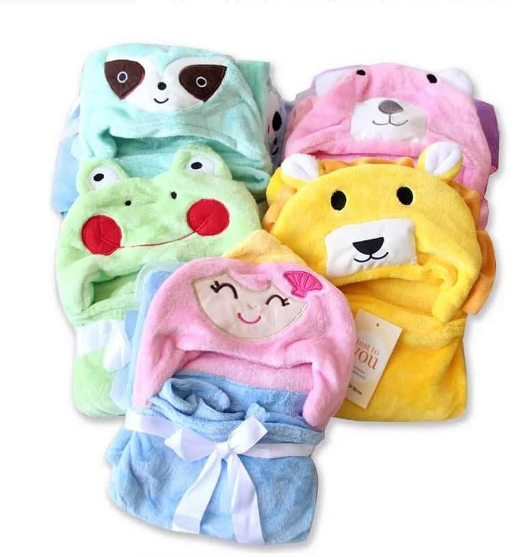 Manta con Capucha con diseño de animales
