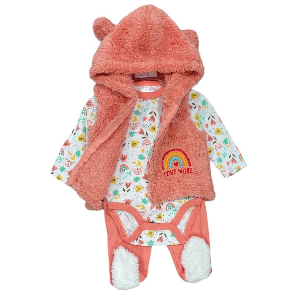 Conjunto 3 Piezas Bebé Chaleco Chiporro