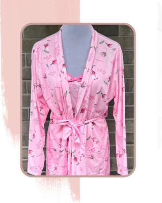 Bata y Camisa Maternal Flores