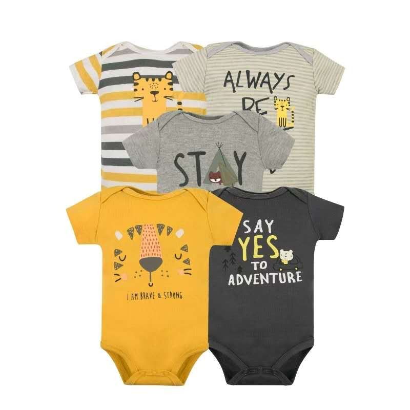 Set 5 Bodys Manga Corta Tigre