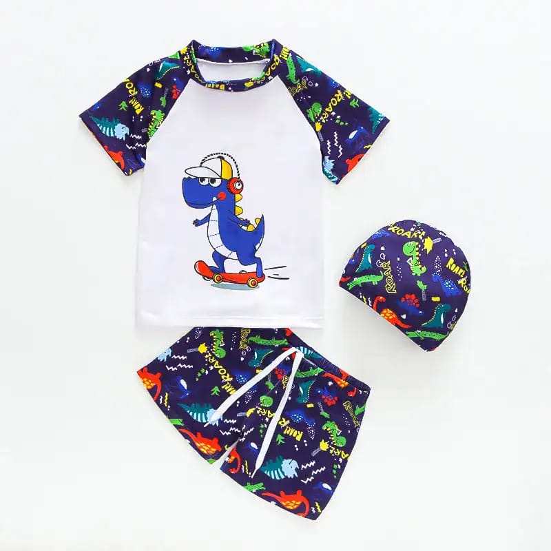 Traje de Baño Dino Con Short+Gorro