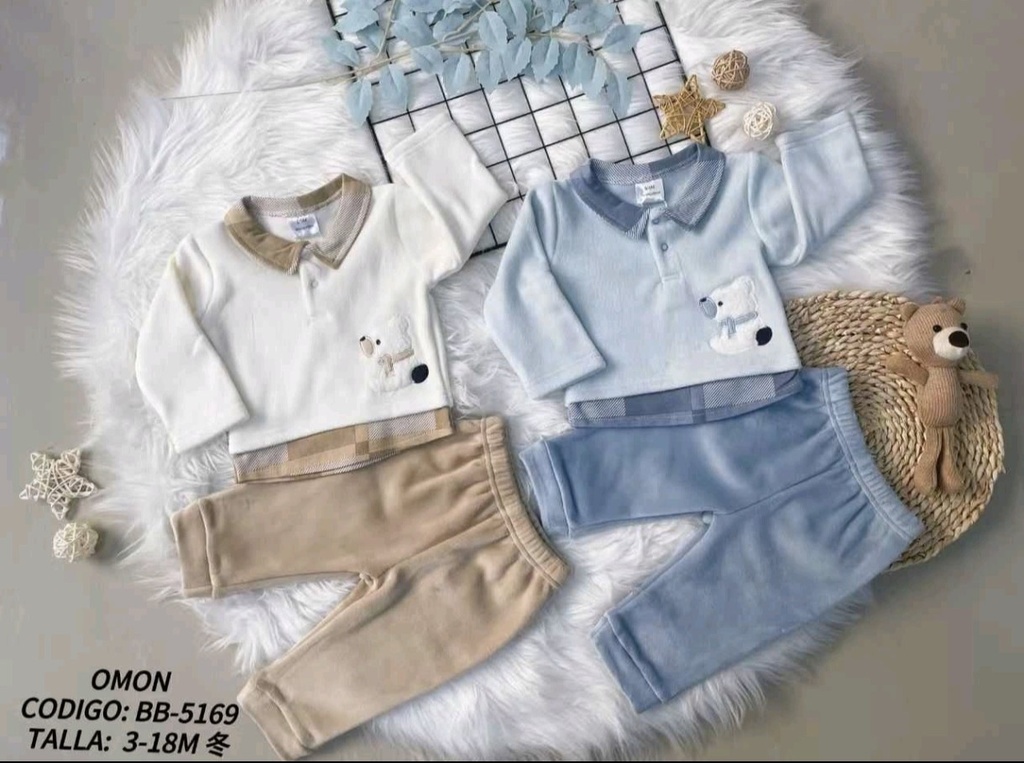 Conjunto Oso Polar Plush Cuadrille