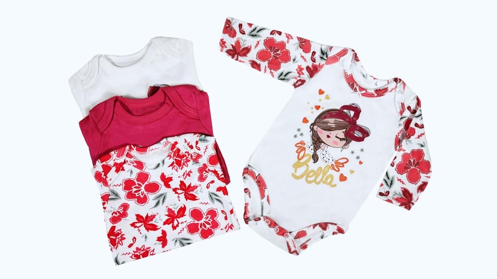 Set 4 Bodys Manga Larga Bella