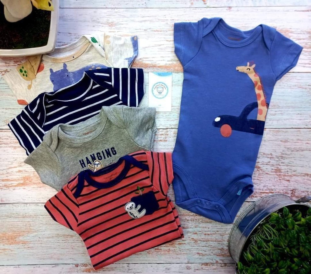 Set Bodys Manga Corta Jirafa Azul