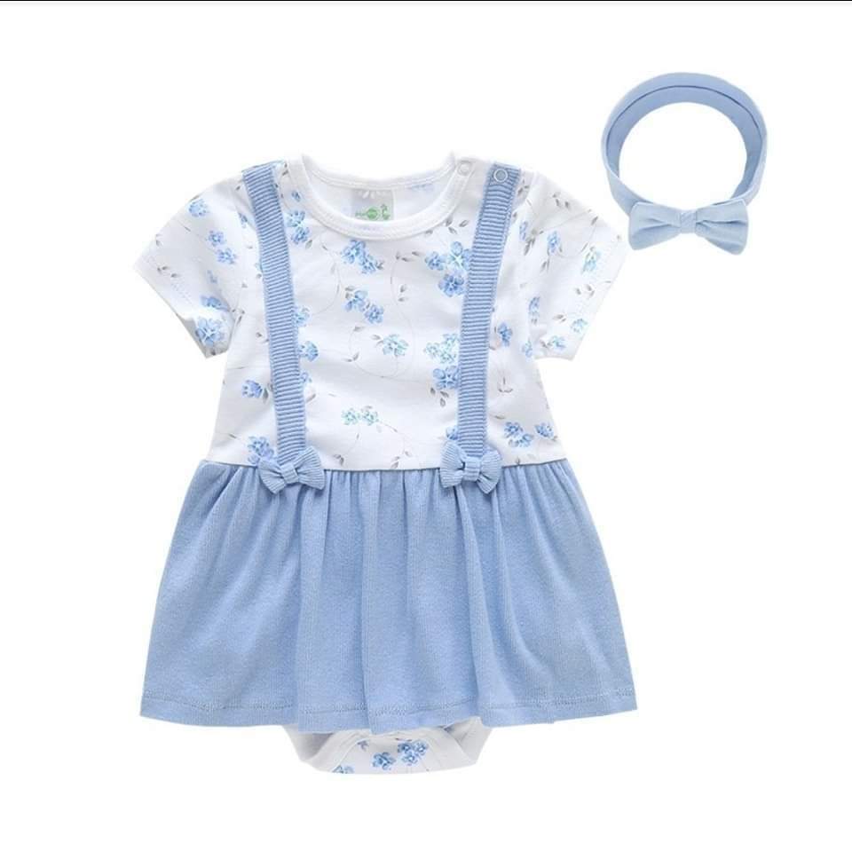Vestido con Cintillo Bebé Celeste