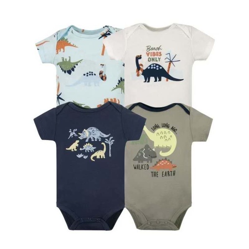 Set Bodys Manga Corta Dino gris