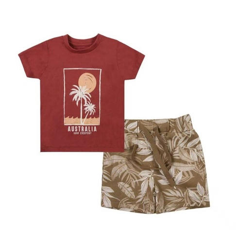 Conjunto Bebé short Palmeras
