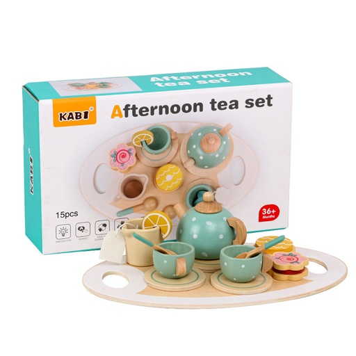 Juego set Tazas y Té Madera 15 pcs