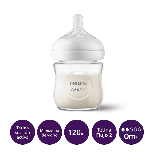 Mamadera Avent Natural 120 ML Vidrio