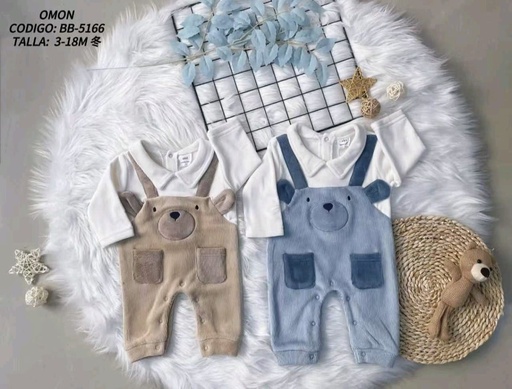 Osito Jardinera Plush Oso Efecto Cotelé