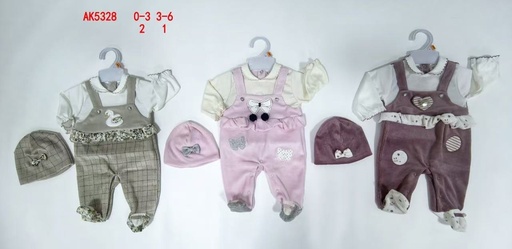 Osito Plush Niña Jardinera Gorrito