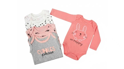 Set 5 Bodys Manga Larga Coneja