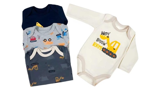 Set 4 Bodys Manga Larga Retro Dirt