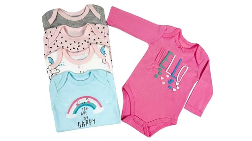 Set 5 Bodys Manga Larga Hello