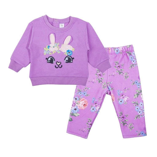 Conjunto Buzo Bebé Coneja Lila