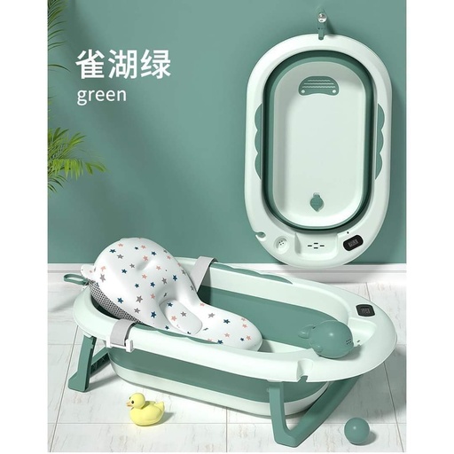 Bañera Plegable con Termómetro Digital + Cojin Bañera Secado Rápido 🛁