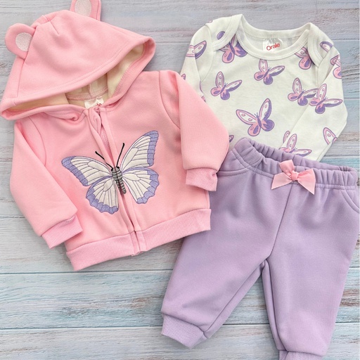 Conjunto Buzo Forrado 3 Piezas Mariposa