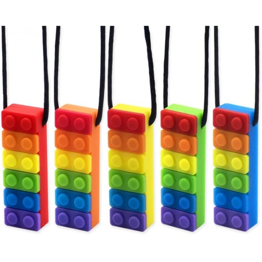MORDEDOR COLLAR SENSORIAL TIPO LEGO MULTICOLOR