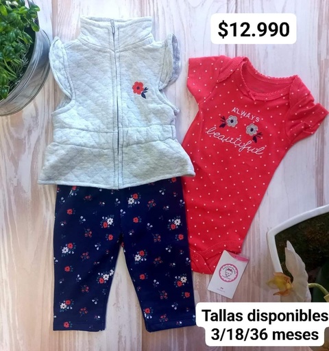 Conjunto Buzo 3 Piezas Chaleco Niña