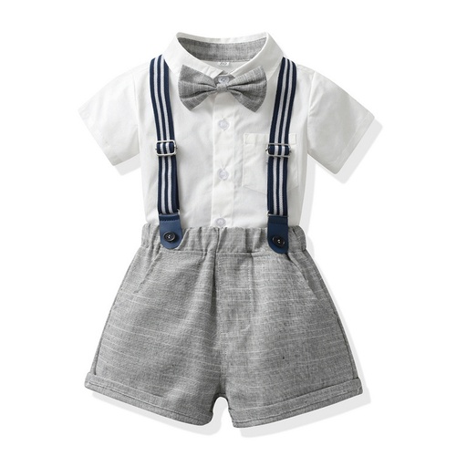 Conjunto Formal Bermuda Bebé Gris