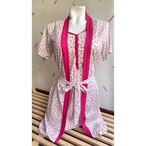 Conjunto Bata+ Camisa Maternal Flores
