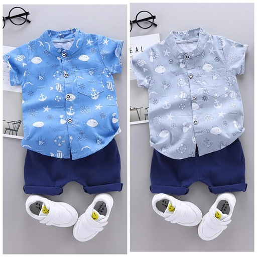Conjunto Bermuda Bebé Marinero