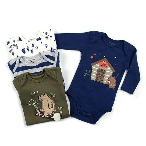 Set 4 Bodys Manga Larga Oso