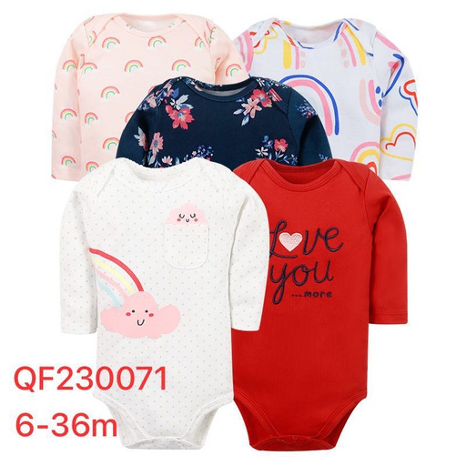 Set 5 Bodys Manga Larga Nube