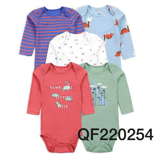 Set 5 Bodys Manga Larga Dino