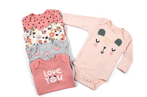 Set 5 Bodys Manga Larga Panda