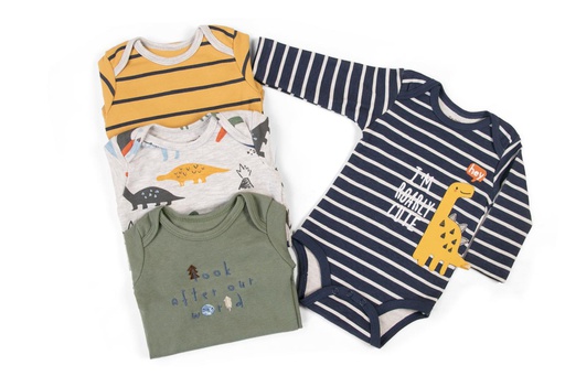 Set 4 Bodys Manga Larga Dino Amar