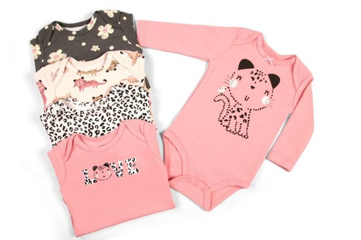 Set 5 Bodys Manga Larga Print