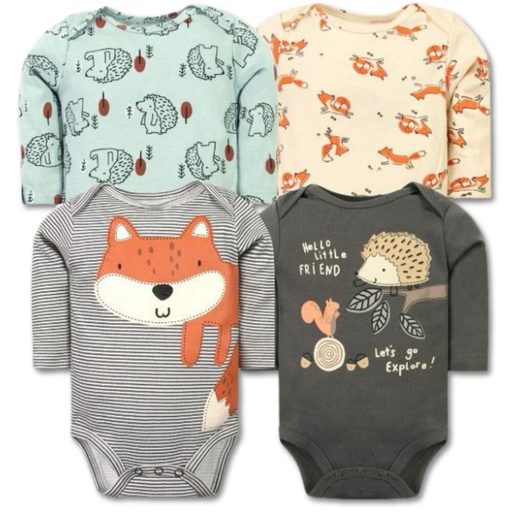 Set 4 Bodys Manga Larga Zorro