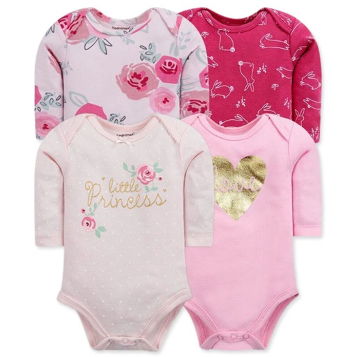 Set 4 Bodys Manga Larga Corazon