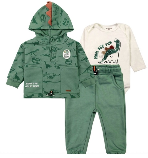 Conjunto Buzo 3P Dino Verde