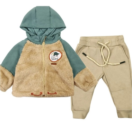 Conjunto 2P Felpa Beige