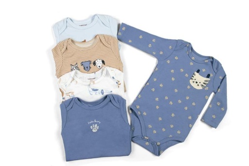 Set 5 Bodys Manga Larga Perritos