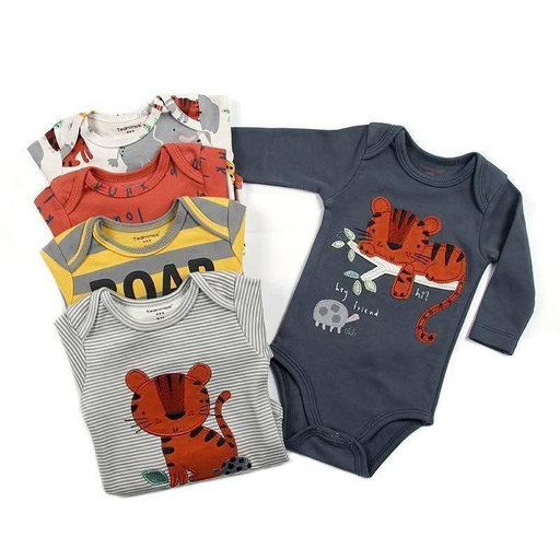 Set 5 Bodys Manga Larga Tigre